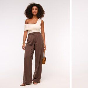 Abercrombie + Fitch Sloane Crepe Tailored Wide Leg Pant